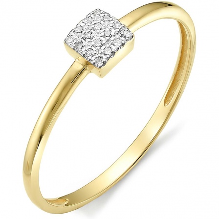 Кольцо с бриллиантами из желтого золота 585 пробы (арт. 815833)