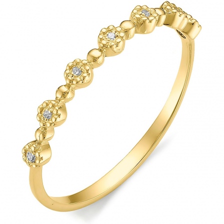 Кольцо с бриллиантами из желтого золота 585 пробы (арт. 815839)