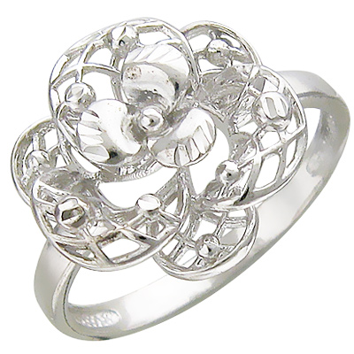 Кольцо Цветок из серебра (арт. 820792)