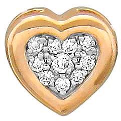 Подвеска Сердце с 10 фианитами из красного золота (арт. 820958)