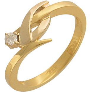 Кольцо с бриллиантом из комбинированного золота 750 пробы (арт. 821244)