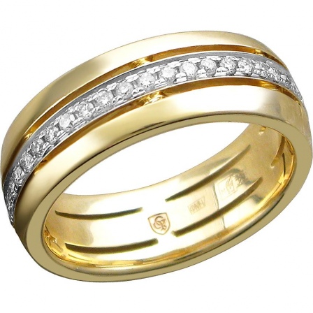 Кольцо с 45 бриллиантами из жёлтого золота (арт. 823254)