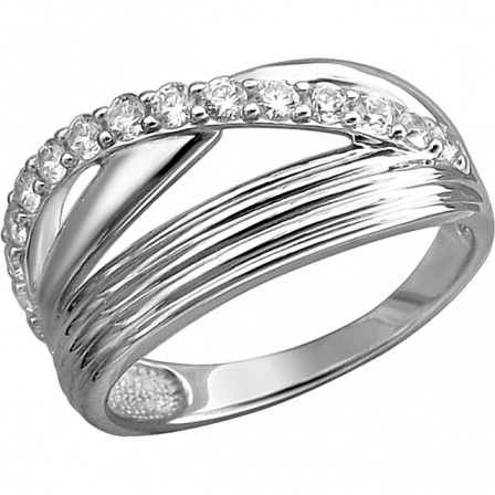 Кольцо с 15 фианитами из серебра (арт. 823386)