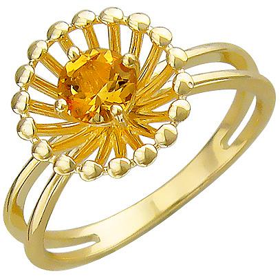 Кольцо с хризолитом из желтого золота (арт. 823572)