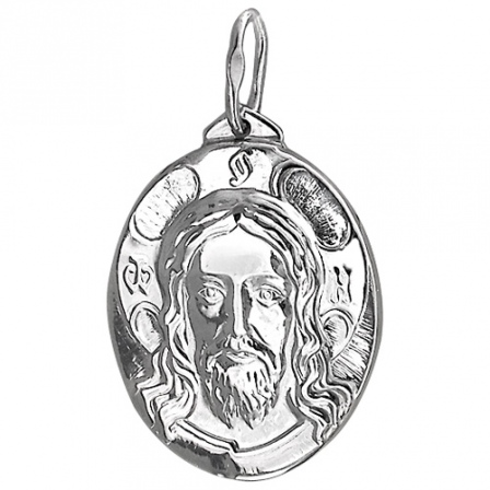 Подвеска-иконка "Иисус Христос Спаситель" из серебра (арт. 824303)