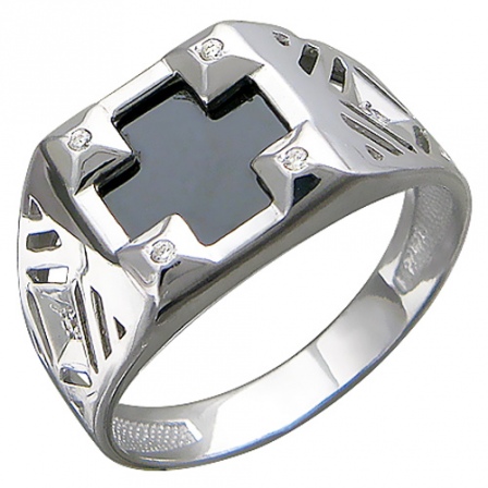 Кольцо с фианитами из серебра (арт. 824704)