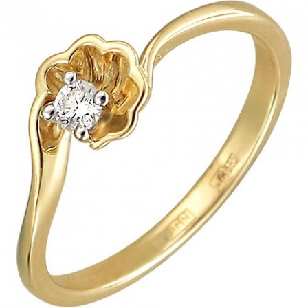 Кольцо с бриллиантом из комбинированного золота (арт. 824769)