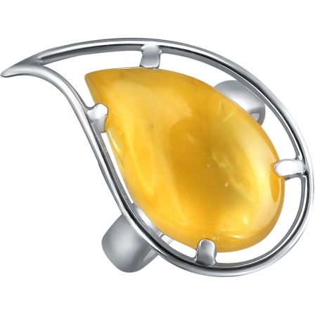 Кольцо с янтарем из серебра (арт. 825356)