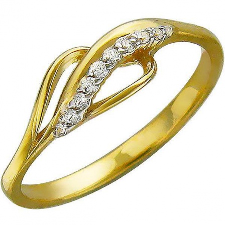 Кольцо с фианитами из желтого золота (арт. 826390)