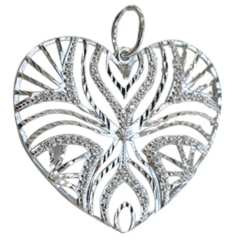 Подвеска Сердце с фианитами из серебра (арт. 826613)