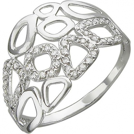 Кольцо с фианитами из серебра (арт. 827328)