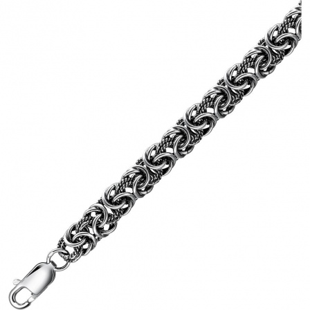 Браслет декоративного плетения из чернёного серебра (арт. 827811)