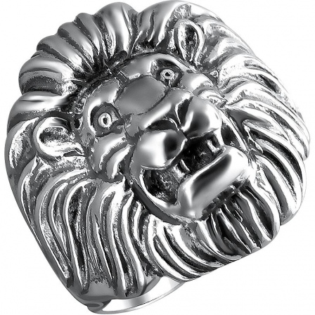 Кольцо Лев из чернёного серебра (арт. 827848)