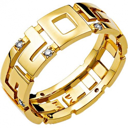 Кольцо с 9 бриллиантами из жёлтого золота (арт. 830472)