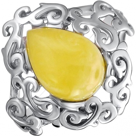 Кольцо с янтарем из серебра (арт. 830943)