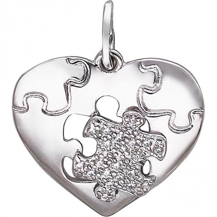 Подвеска Сердце с фианитами из серебра (арт. 832394)
