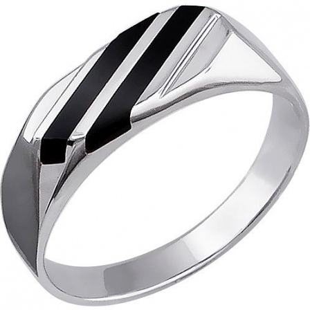 Кольцо с ониксами из серебра (арт. 832826)