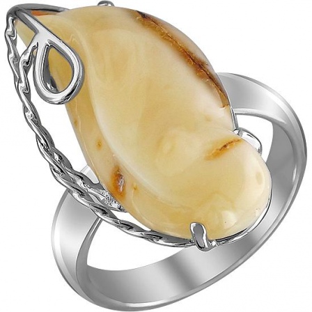 Кольцо с янтарем из серебра (арт. 833077)