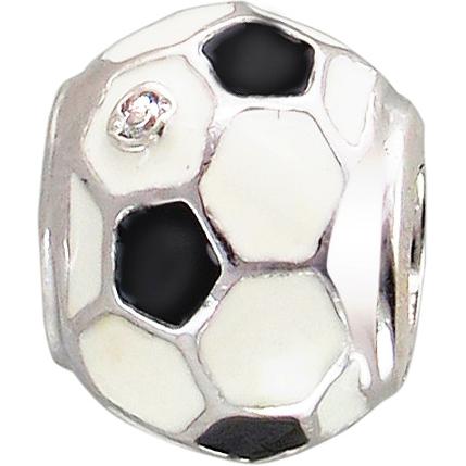 Подвеска-Шарм Футбольный мяч с фианитом из серебра (арт. 834040)