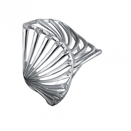Кольцо с фианитами из серебра (арт. 834741)