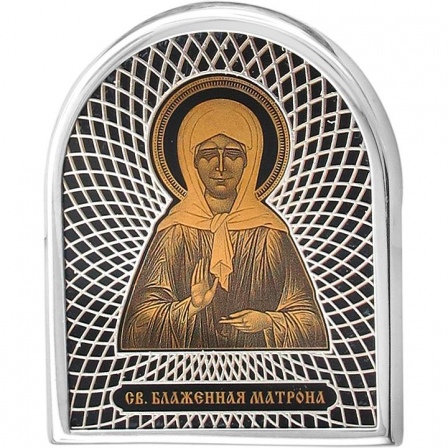 Автомобильная икона с обсидианами из серебра (арт. 835126)