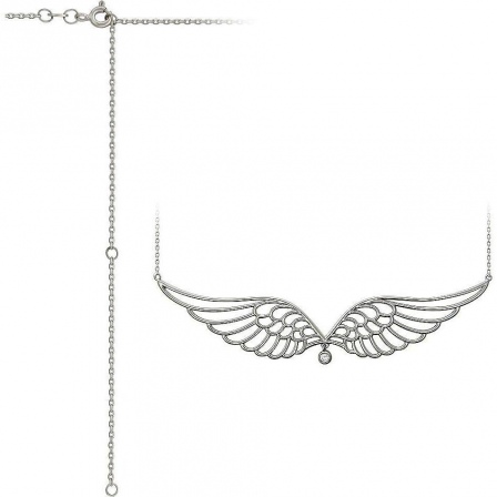 Колье Крылья с 1 фианитом из серебра (арт. 835813)