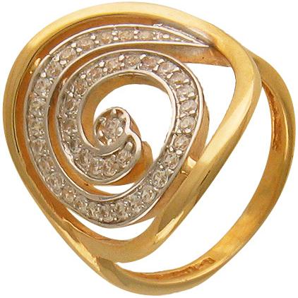 Кольцо с 40 фианитами из жёлтого золота (арт. 836202)