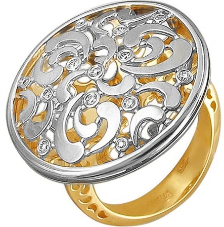 Кольцо с 13 бриллиантами из комбинированного золота (арт. 836786)