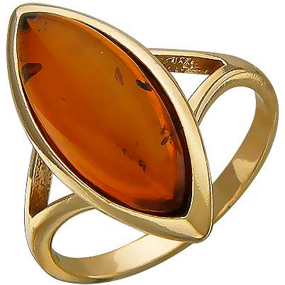 Кольцо с янтарем и бирюзой из серебра с позолотой (арт. 839461)