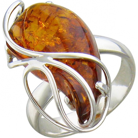 Кольцо с янтарем из серебра (арт. 839531)