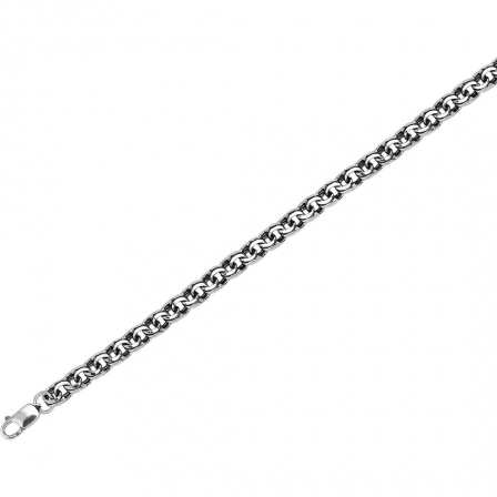 Цепочка плетения "Бисмарк" из чернёного серебра (арт. 839723)