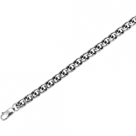 Цепочка плетения "Бисмарк" из чернёного серебра (арт. 839724)