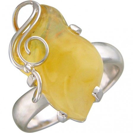 Кольцо с янтарем из серебра (арт. 840501)