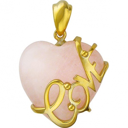 Подвеска Сердце с 1 кварцем из серебра с позолотой (арт. 842446)