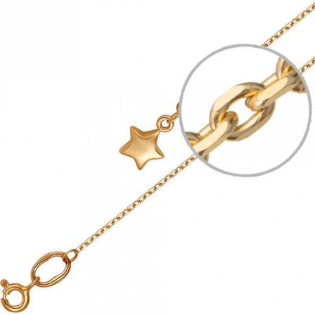 Браслет Звезда плетения "Якорное" из красного золота (арт. 842810)