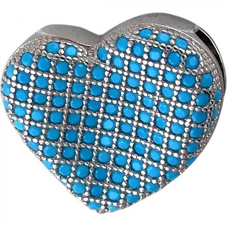 Подвеска Сердце с бирюзой из серебра (арт. 842985)