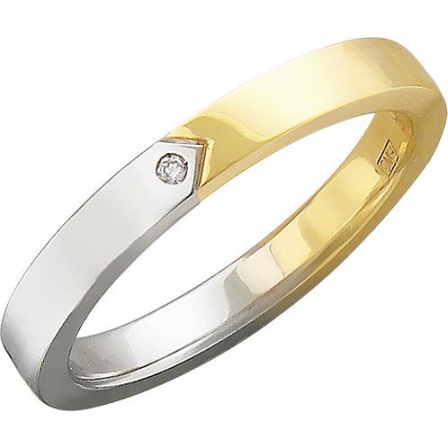 Кольцо с 2 бриллиантами из комбинированного золота (арт. 845956)
