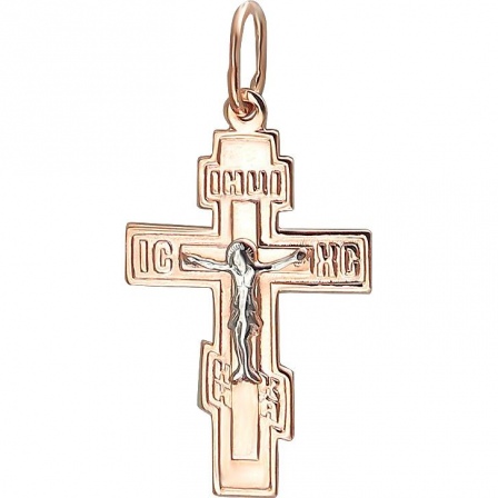 Крестик из серебра с позолотой (арт. 848270)