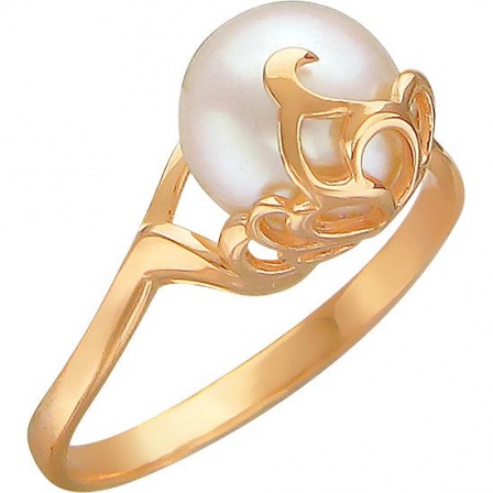 Кольцо с 1 жемчугом из красного золота (арт. 849040)