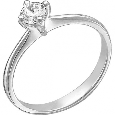 Кольцо с 1 фианитом из серебра (арт. 853037)