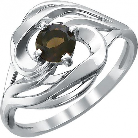 Кольцо с 1 раухтопазом из серебра (арт. 854093)
