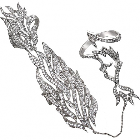 Кольцо с фианитами из серебра (арт. 854202)
