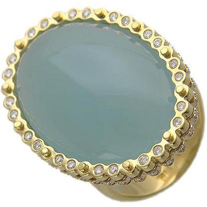 Кольцо с аквамарином и бриллиантами из комбинированного золота 750 пробы (арт. 854259)
