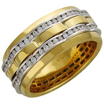 Кольцо с 108 бриллиантами из комбинированного золота 750 пробы (арт. 854459)