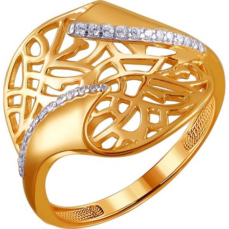 Кольцо с 24 фианитами из красного золота (арт. 856391)