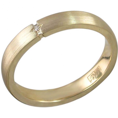 Кольцо с 1 бриллиантом из жёлтого золота (арт. 857373)