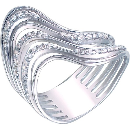 Кольцо с 59 циркониями из серебра (арт. 858455)