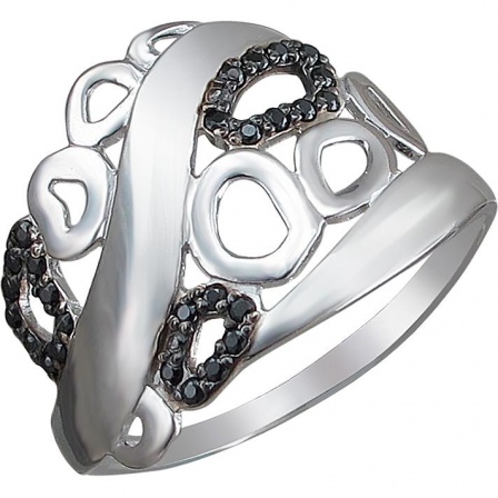 Кольцо с фианитами из серебра (арт. 859810)