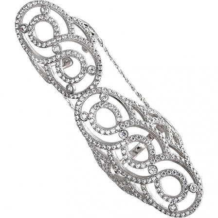 Кольцо с фианитами из серебра (арт. 860454)