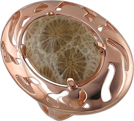 Кольцо с сердоликами из серебра с позолотой (арт. 863183)